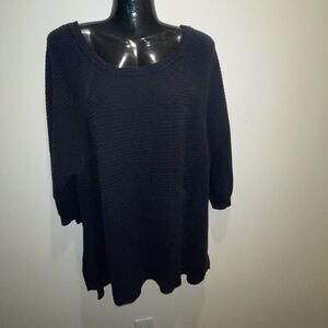 Lane Bryant Black Plus 3/4 Sleeve Lace Round Neck Neutral Career Sweater 18/20